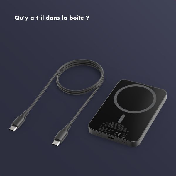 Selencia Powerbank Vivid 5 000 mAh - MagSafe et Qi2 - Noir / Chic Marble Black