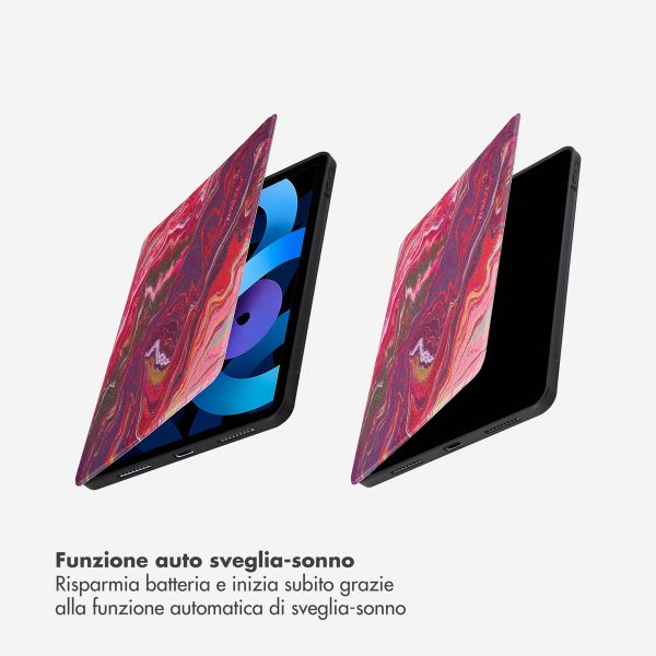 Selencia Coque tablette Vivid Apple iPad Air 11 pouces (2026) M4 / (2025) M3 / (2024) M2 / Air 5 (2022) / Air 4 (2020) - Marble Plum