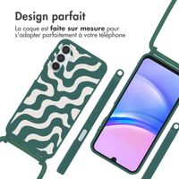 imoshion Coque design en silicone avec cordon Samsung Galaxy A15 (5G/4G) - Petrol Green Groovy