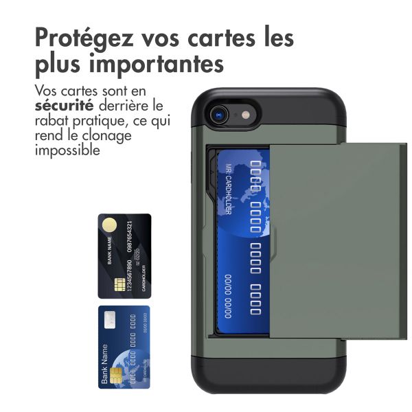 imoshion Coque arrière avec porte-cartes iPhone SE (2022 / 2020) / 8 / 7 - Vert foncé