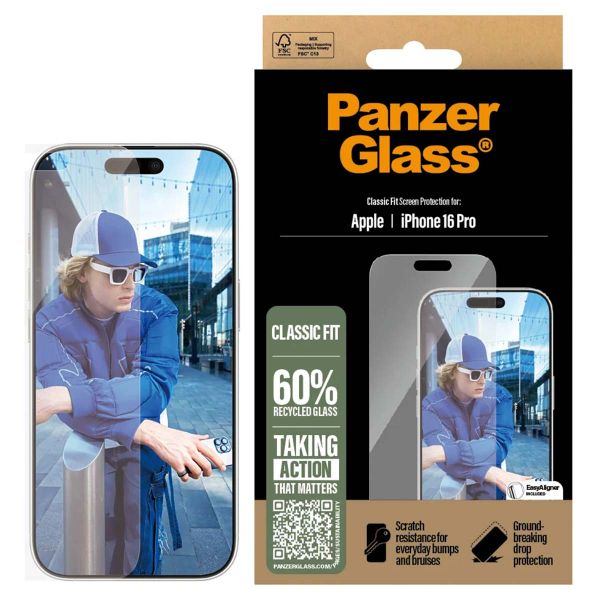 PanzerGlass Protection d'écran en verre trempé Anti-bactéries Apple iPhone 16 Pro