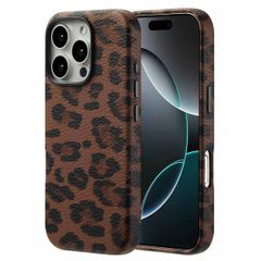 Selencia Coque Sabi imprimé panthère avec MagSafe Apple iPhone 16 Pro - Mocha Brown