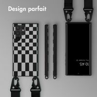 Selencia Coque design en silicone avec cordon amovible Samsung Galaxy S22 Ultra - Irregular Check Black
