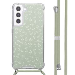 imoshion Coque Design avec cordon Samsung Galaxy S21 FE - Smoke Green Flowers