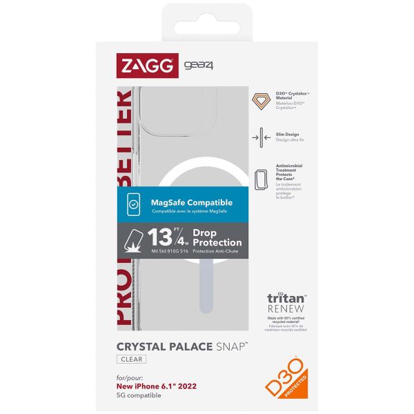 ZAGG Coque Crystal Palace Snap MagSafe iPhone 14 - Transparent