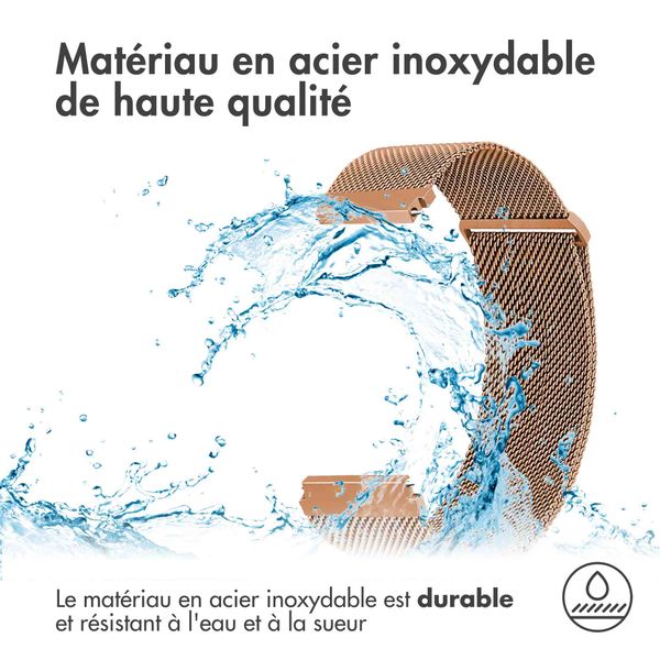 imoshion Bracelet magnétique milanais  - Connexion universelle 20 mm - Taille M - Rose Doré