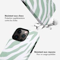 Selencia Coque arrière Vivid Apple iPhone 13 Pro - Colorful Zebra Sage Green