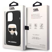 Karl Lagerfeld Coque arrière Karl's Head Liquid Silicone MagSafe iPhone 14 Pro - Noir