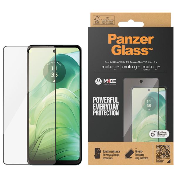 PanzerGlass Protection d'écran Ultra-Wide Fit Anti-bactérienne Motorola Moto G04 / G24 / G24 Power