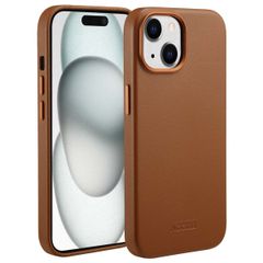 Accezz Coque arrière en cuir avec MagSafe Apple iPhone 15 - Sienna Brown