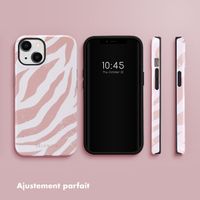 Selencia Coque arrière Vivid Tough iPhone 14 - Colorful Zebra Old Pink