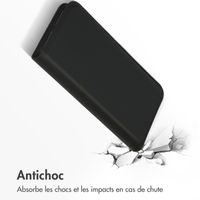 Accezz Étui de téléphone Slim Folio en cuir de qualité supérieure iPhone 15 Pro - Noir