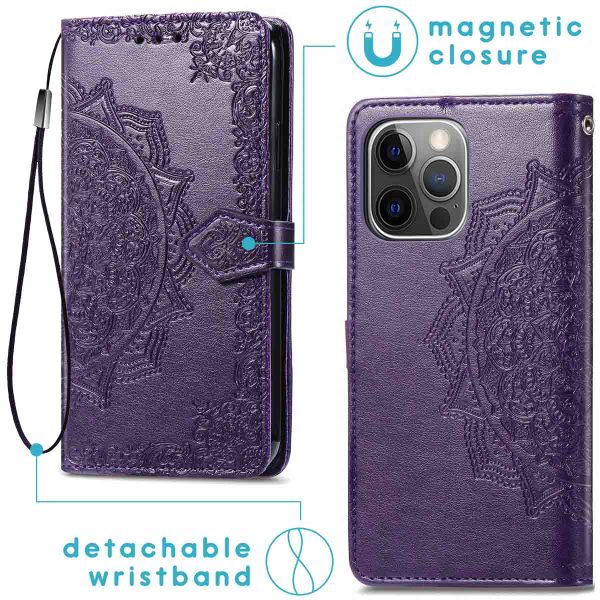 imoshion Etui de téléphone portefeuille Mandala iPhone 13 Pro - Violet