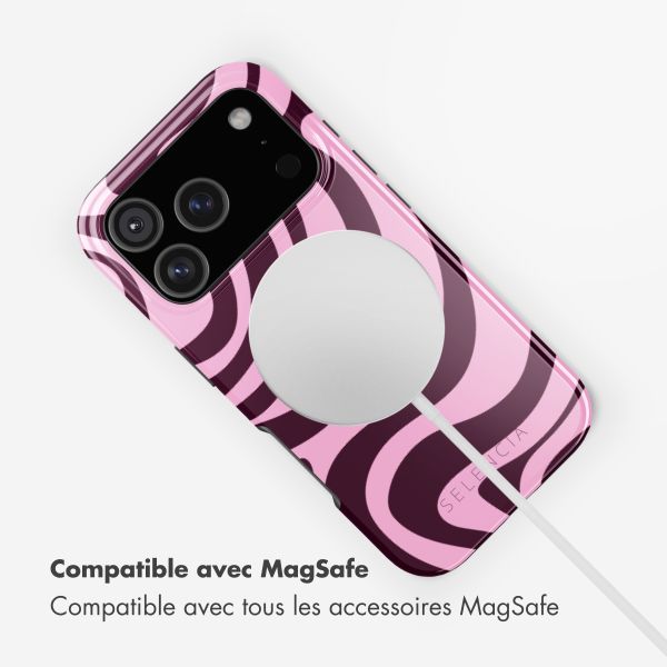 Selencia Coque arrière Vivid avec MagSafe Apple iPhone 17 Pro - Wavy Swirl Pink Plum