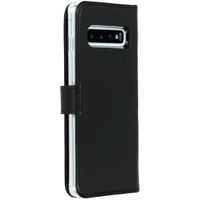 Selencia Étui portefeuille en cuir véritable Samsung Galaxy S10 - Noir