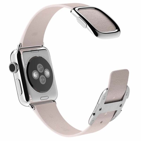 Apple Leather Band Modern Buckle Apple Watch Series 1 á 9 / SE (38/40/41 mm) | Series 10 (42 mm) - Taille M - Blush