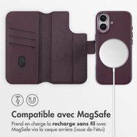 Accezz Étui de télephone portefeuille en cuir 2-en-1 avec MagSafe Apple iPhone 17 - Heath Purple