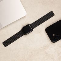 Accezz Bracelet en cuir véritable magnétique Apple Watch | 44/45/46/49 mm - Noir