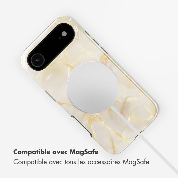 Selencia Coque arrière Vivid avec MagSafe Apple iPhone Air - Golden Beige Marble