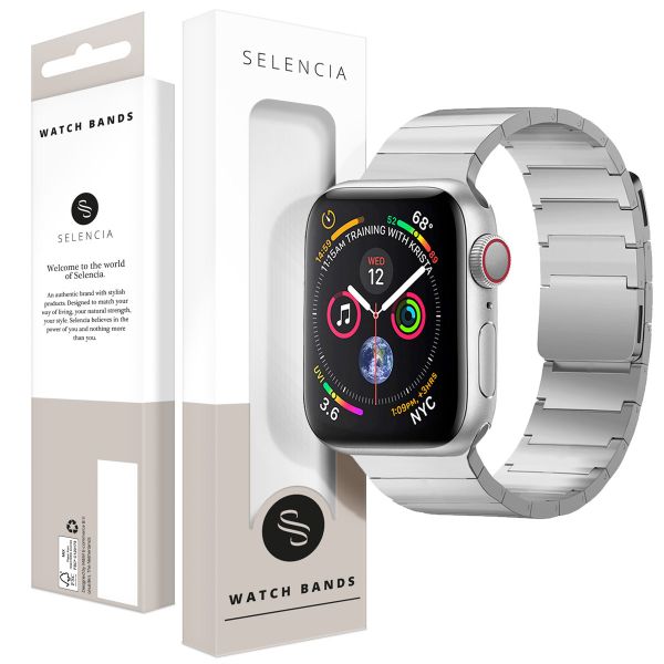 Selencia Bracelet magnétique en acier Apple Watch Series 1 á 9 / SE (38/40/41 mm) | Series 10 / 11 (42 mm) - Argent