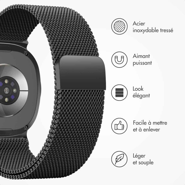 imoshion Bracelet magnétique milanais Samsung Galaxy Watch 8 (40/44mm) / Classic (46mm) - Noir