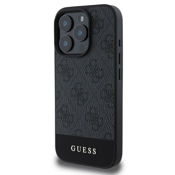 Guess Coque arrière Bottom Stripe 4G iPhone 16 Pro Max - Gris