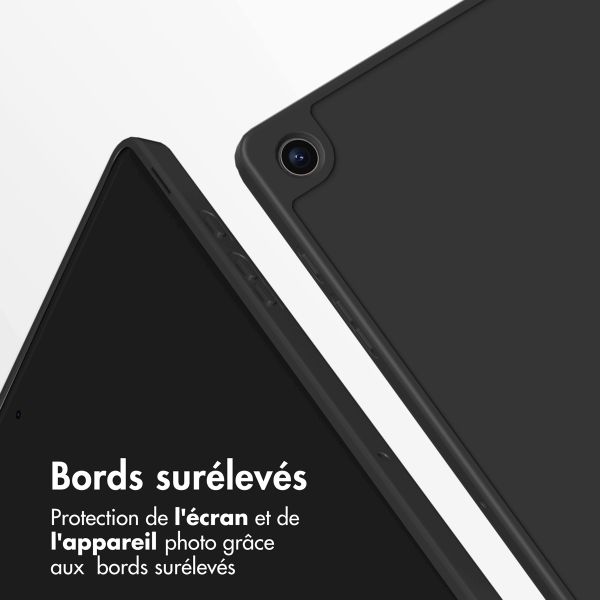 Accezz Coque tablette portefeuille Smart Silicone Samsung Galaxy Tab A9 8.7 pouces - Noir