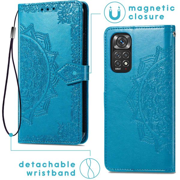 imoshion Etui de téléphone portefeuille Mandala Xiaomi Redmi Note 11 Pro - Turquoise