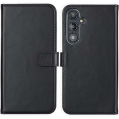 Selencia Étui portefeuille en cuir véritable Samsung Galaxy S24 FE - Noir