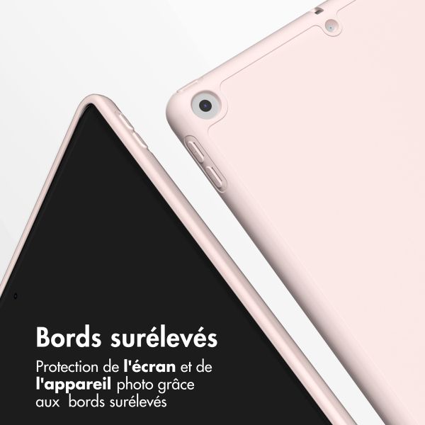 Accezz Coque tablette portefeuille Smart Silicone Apple iPad 9 (2021) 10.2 pouces / iPad 8 (2020) 10.2 pouces / iPad 7 (2019) 10.2 pouces - Rose