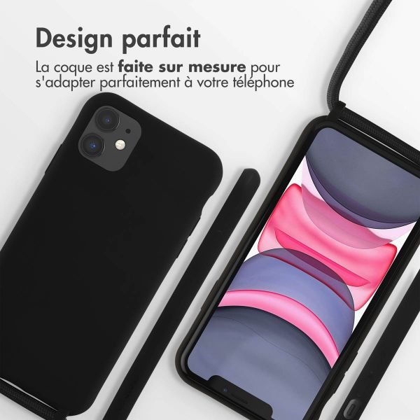 imoshion ﻿Coque en silicone avec cordon Apple iPhone 11 - Noir