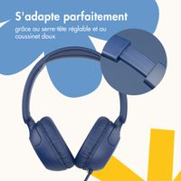 imoshion Casque filaires pour enfants - Câble AUX - Limiteur de décibels - Denim Blue