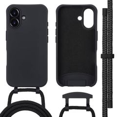 imoshion Coque arrière Color avec cordon amovible et MagSafe Apple iPhone 16 - Noir