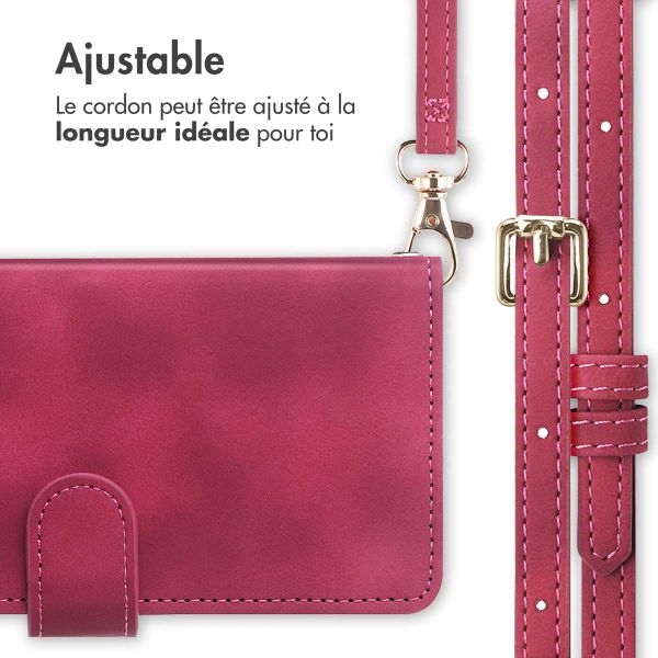 imoshion Etui de téléphone portefeuille avec cordon Samsung Galaxy S21 FE - Rouge