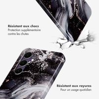 Selencia Coque arrière Vivid Samsung Galaxy S24 FE - Chic Marble Black