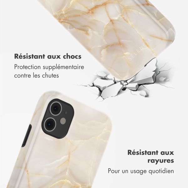 Selencia Coque arrière Vivid Tough iPhone 11 - Golden Beige Marble