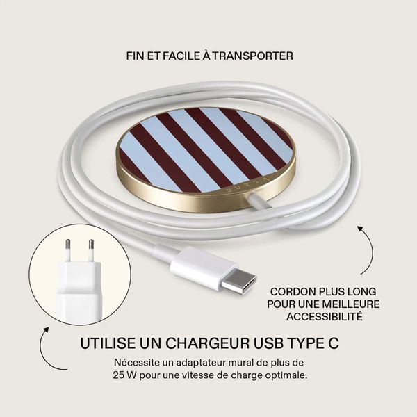 Burga Chargeur magnétique sans fil - MagSafe et Qi2 - Offline / Gold