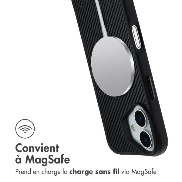 imoshion Rugged Hybrid Carbon Case avec MagSafe Apple iPhone 17 - Noir