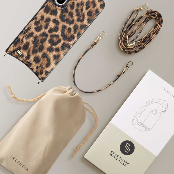 Selencia Coque arrière avec cordon et porte-cartes Nova Samsung Galaxy A36 / A56 - Leopard