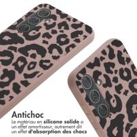 imoshion Coque design en silicone avec cordon Samsung Galaxy A35 - Animal Pink