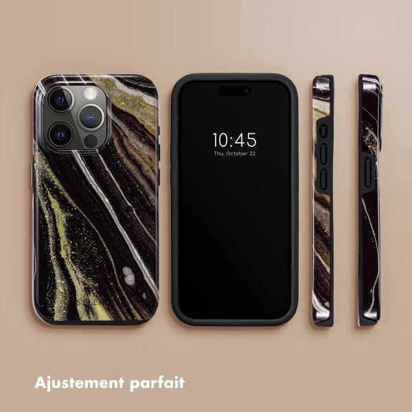 Selencia Coque arrière Vivid Tough iPhone 15 Pro - Chic Marble