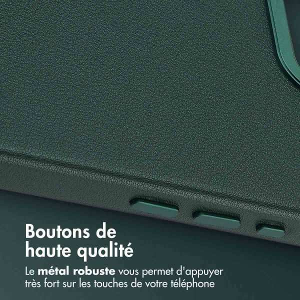 Accezz Coque arrière en cuir avec MagSafe Apple iPhone 16e - Cedar Green