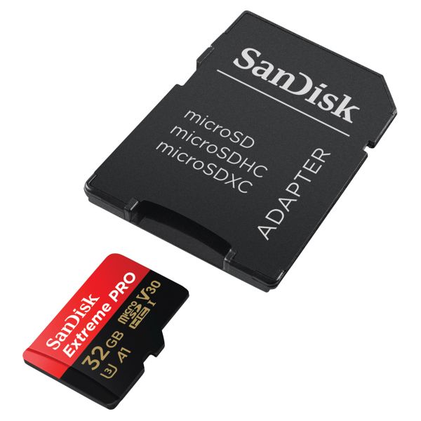 SanDisk microSD Extreme PRO - 32GB - Inclus un adaptateur SD et RescuePro Deluxe - UHS-I/U3/Full HD/4K UHD