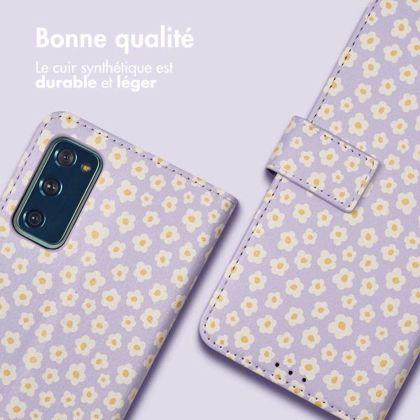 imoshion ﻿Étui de téléphone portefeuille Design Samsung Galaxy S20 FE - White Daisy