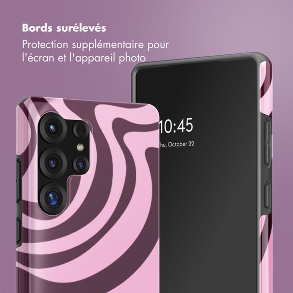 Selencia Coque arrière Vivid avec MagSafe Samsung Galaxy S25 Ultra - Wavy Swirl Pink Plum