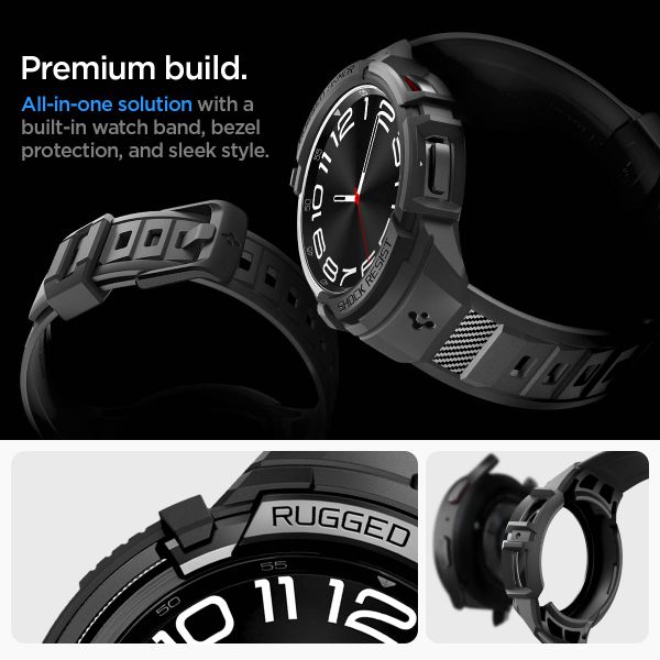 Spigen Rugged Armor™ Pro Case  Samsung Galaxy Watch 6 Classic - 43 mm - Noir