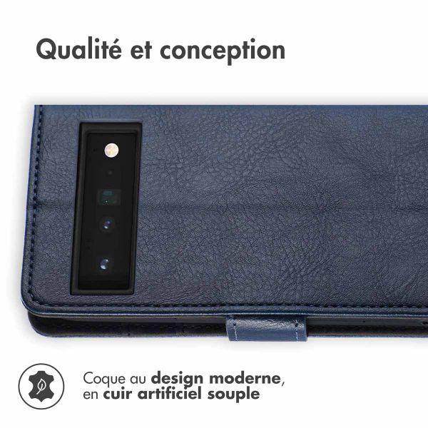 imoshion Étui de téléphone portefeuille Luxe Google Pixel 6 Pro - Bleu foncé