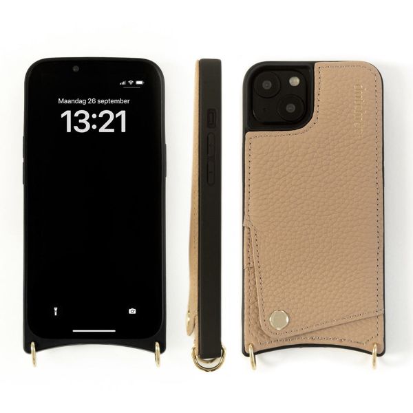 Dutchies Coque avec porte-cartes iPhone 16 Pro - Cordon de téléphone non inclus - Beige