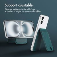 Accezz Porte-cartes MagSafe en cuir vintage avec support - Smokey Green