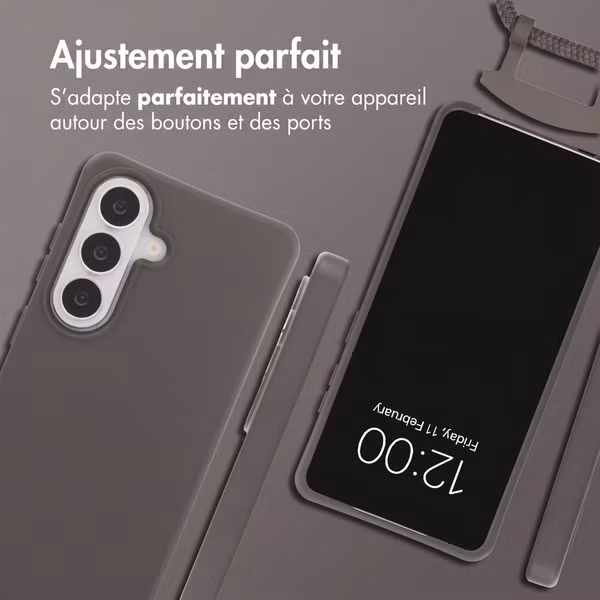 imoshion Coque arrière Color avec cordon amovible et MagSafe Samsung Galaxy S26 - Black Coffee
